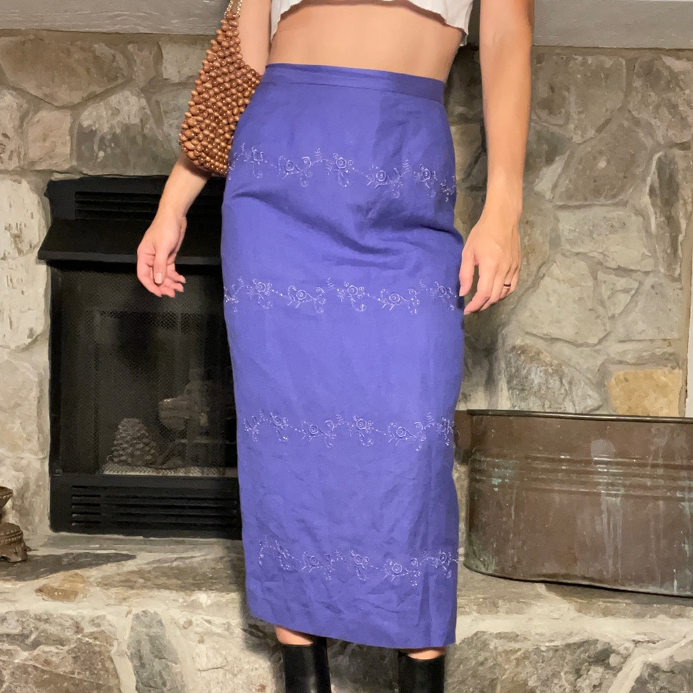 Beautiful purple midi skirt with bead detailing